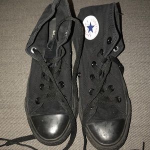All black high top converse